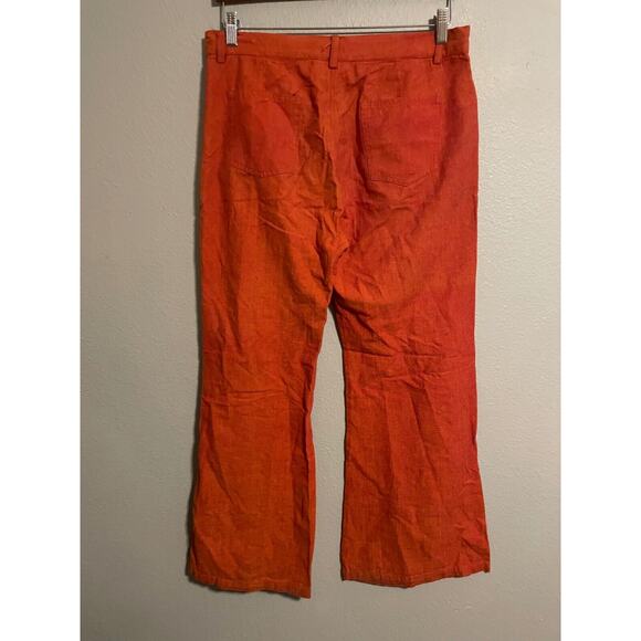 Vintage Tibet Souvenirs Women Pants Large Orange Wide Leg Relaxed Boho 90s READ - Picture 3 of 8